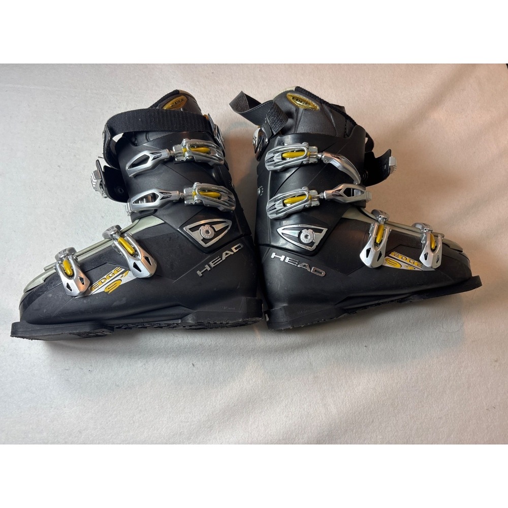 Head Edge 9.7 Ski Boots Mens 27.0 27.5 Black Silver Good Downhill Alpine 314mm